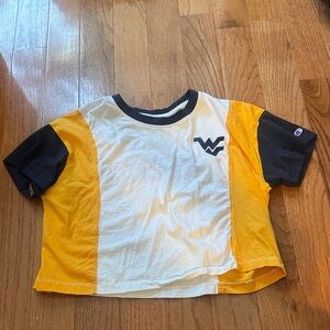 Champion Colorblock WVU Short Sleeve  Crop Tee